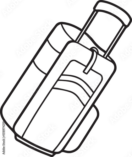 Caddie bag outline vector and illustration line art
