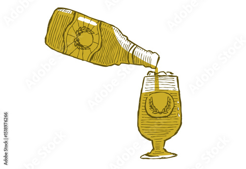 Pouring BEer on a Bottle concept