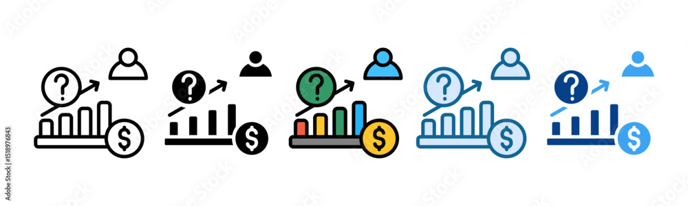 Demand Forecasting Icon Set Multiple Style Collection Demand Forecasting Icon Set Multiple Style Collection