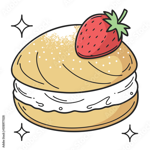 Delicious Cream Puff Pastry Dessert with Strawberry