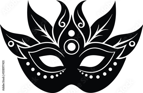 carnival mask silhouette vector illustration