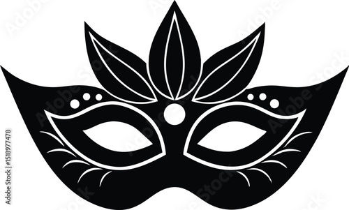 carnival mask silhouette vector icon