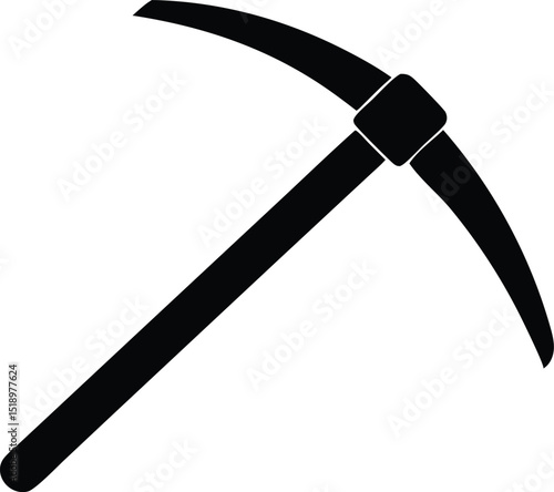 pickaxe mining silhouette vector icon