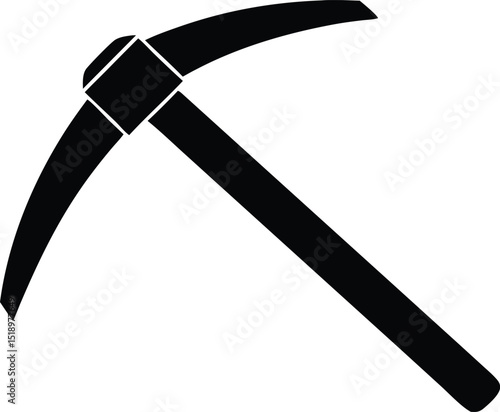 pickaxe mining silhouette vector illustration
