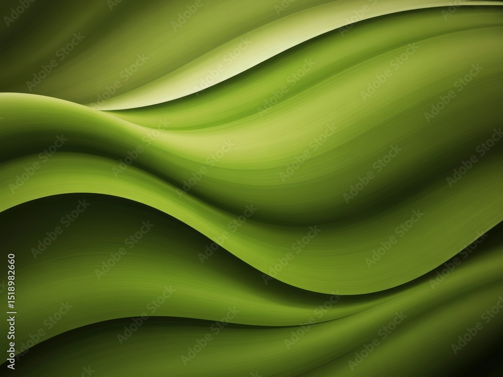 Fototapeta premium Abstract green waves flowing design background