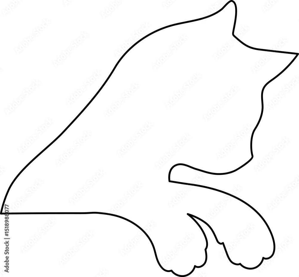 Cute Cat Peeking Border Outline Shape Illustration Cute Cat Peeking Border Outline Shape Illustration