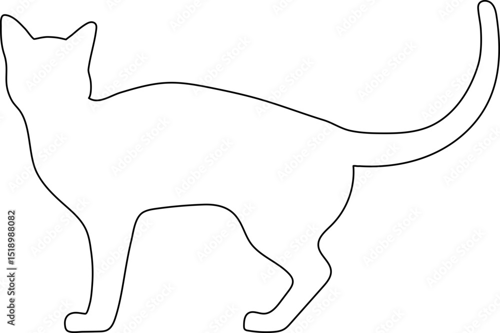 Cute Cat Outline Shape Illustration Cute Cat Outline Shape Illustration