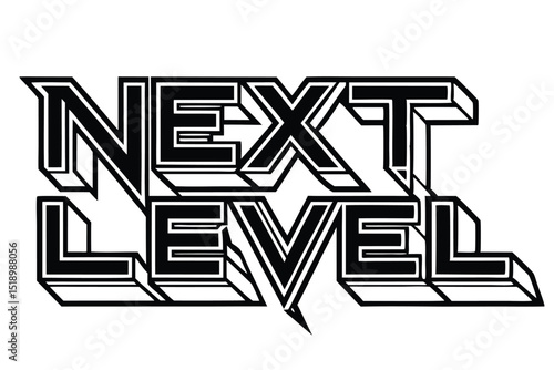 Futuristic techno poster design next level typography