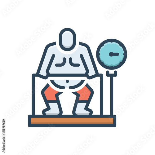 Color illustration icon for excess weight