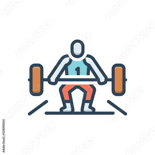Color illustration icon for physical activity