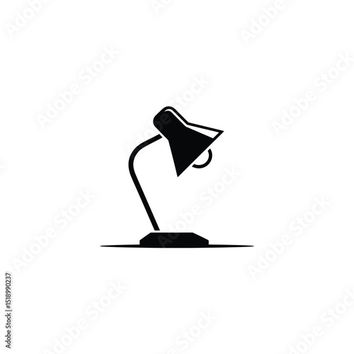 Silhouette of a Black Desk Lamp with Base and Adjustable Arm Lighting Design
