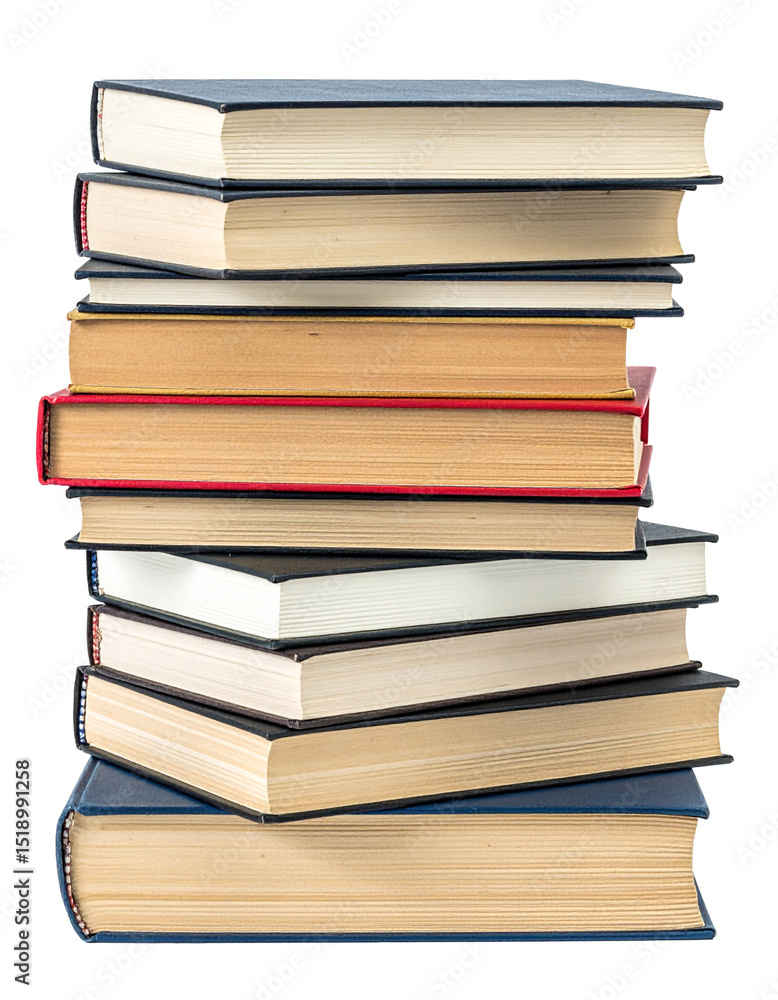 Stack of hardcover books isolated on transparent or white background Stack of hardcover books isolated on transparent or white background