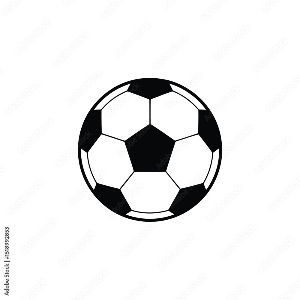 Obraz premium Simple Black and White Illustration of a Classic Soccer Ball Design Icon Style