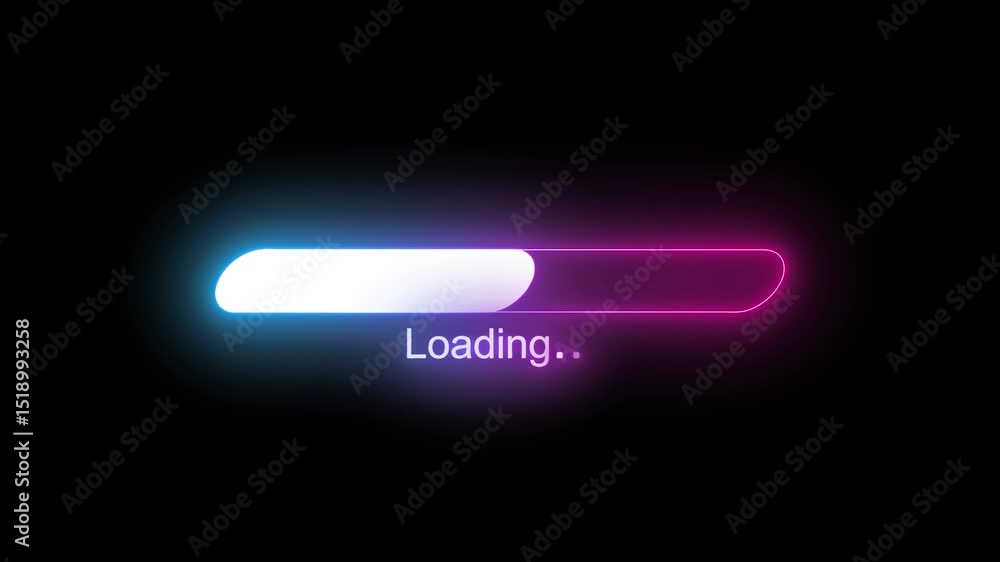 Animated Neon Light Progress Bar in Glowing Loop for Technology and Digital Projects Animated Neon Light Progress Bar in Glowing Loop for Technology and Digital Projects