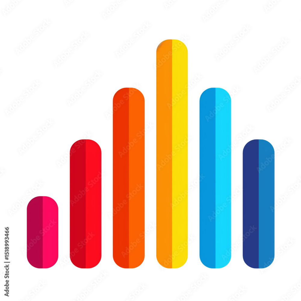 Abstract colorful bar graph chart design element Abstract colorful bar graph chart design element