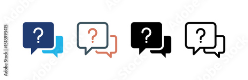 Help icon set multiple style collection