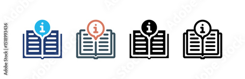 Manual Book icon set multiple style collection