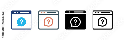Browser icon set multiple style collection