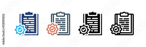 Clipboard icon set multiple style collection