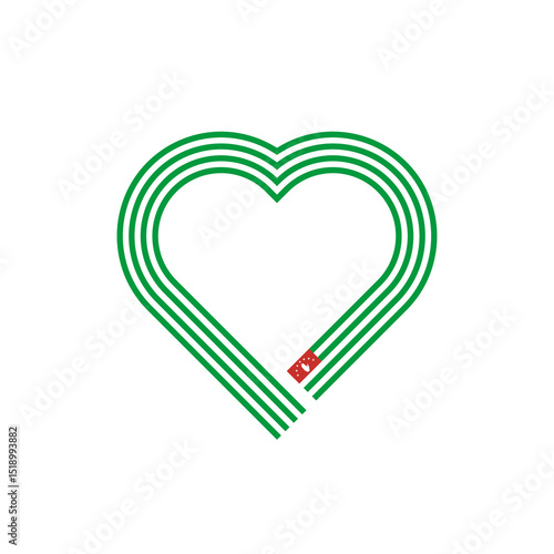 heart ribbon icon of abkhazia flag. vector illustration isolated on white background