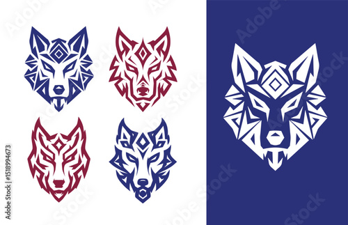 wolf head tattoo wolf logo illustration in modern style