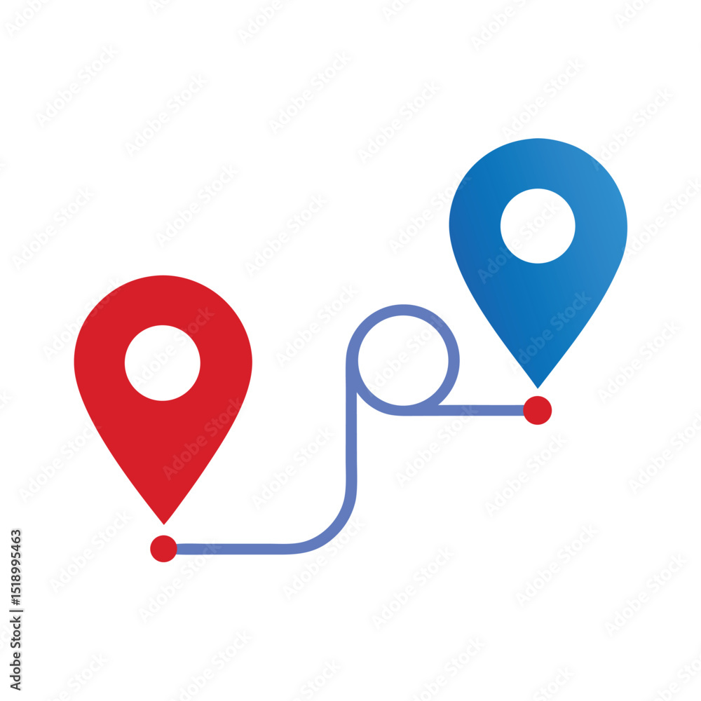 Colorful map location pin icon set two pins Colorful map location pin icon set two pins