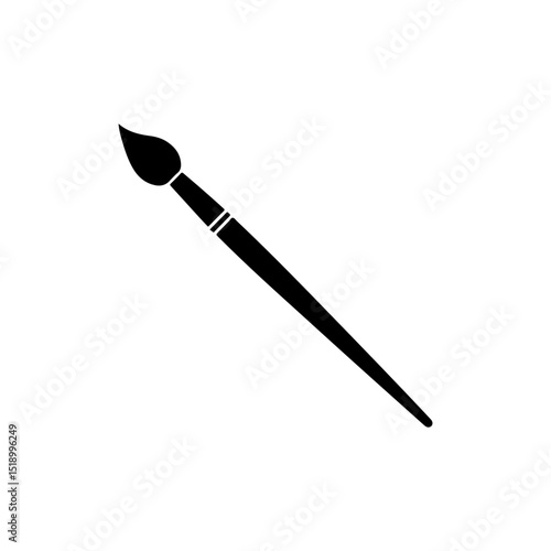 Panting brush silhouette vector flat illustration on white background.