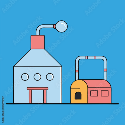 Animated pharmaceutical production process illustration