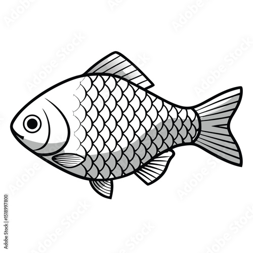 Bold and simple tetra fish illustration
