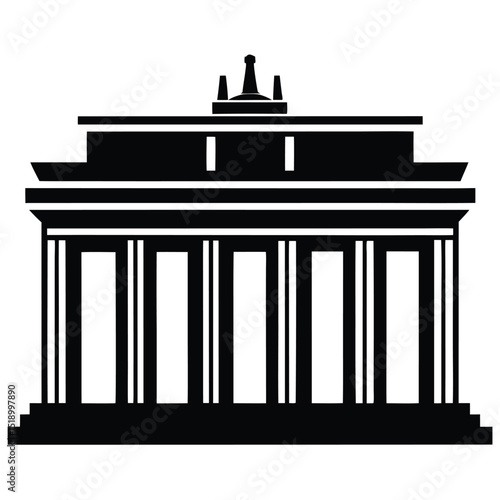 Brandenburg gate icon flat and clean vector design