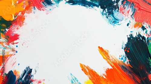Wallpaper Mural Abstract colorful paint splatter frame on white background Torontodigital.ca