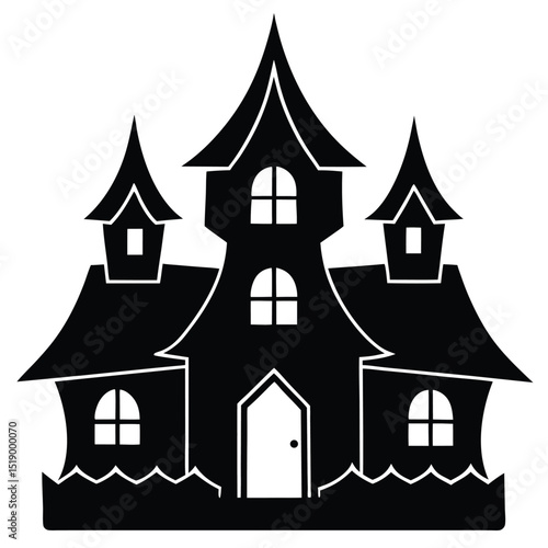 Haunted house silhouette background image