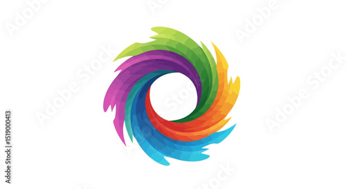 Abstract Colorful Swirling Vortex Logo Design