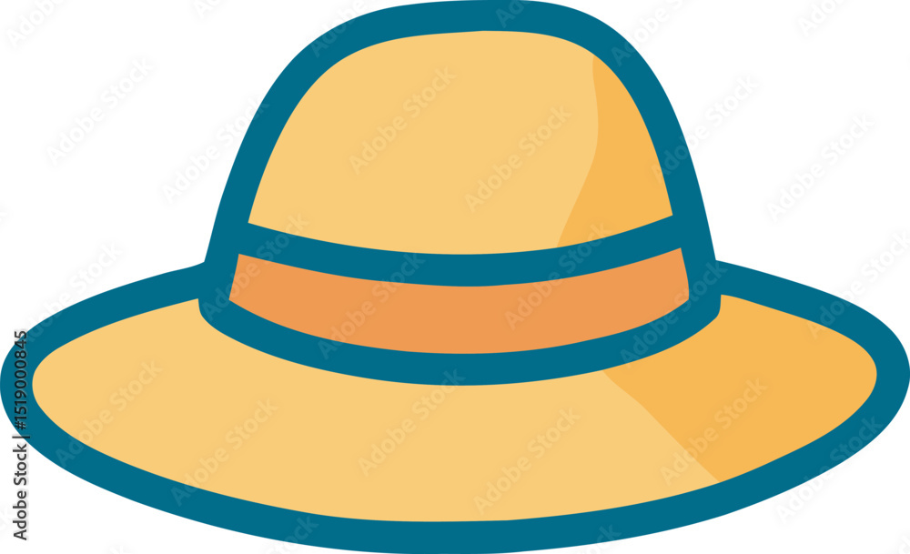 Stylish Sun Hat Illustration Perfect for Summer Designs Stylish Sun Hat Illustration Perfect for Summer Designs