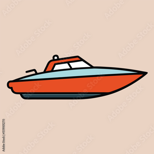 High speed motorboat design vector illustration of a fast boat