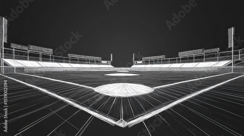 Wireframe Baseball Stadium