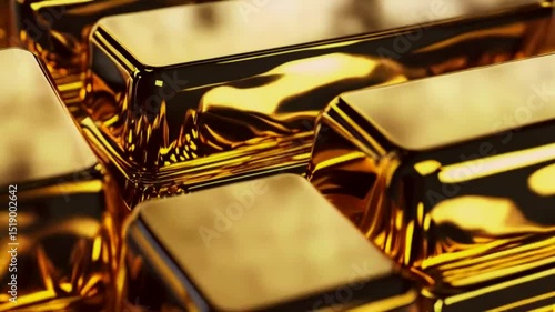 Close-up of shiny gold bars.