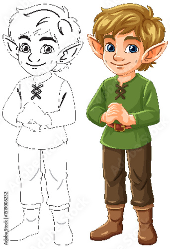 Charming Elf Character in Vector Illustration