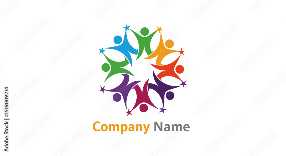Colorful Interconnected People Symbol Representing Unity Colorful Interconnected People Symbol Representing Unity
