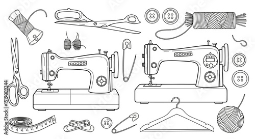 Collection of Vintage Sewing Tools and Supplies