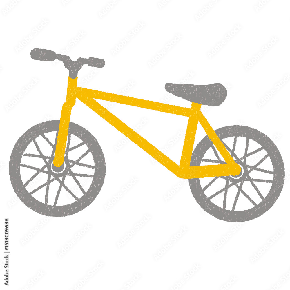 Fototapeta premium 黄色い自転車のフラットタッチイラスト