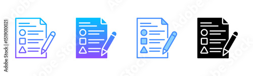 Evaluation Multi Style Icon Set