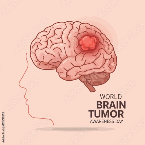 World brain tumor day Awareness Month background template illustration.