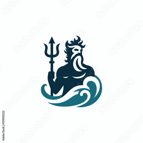 Poseidon god logo