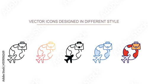 Business Tour icon design with white background stock illustration