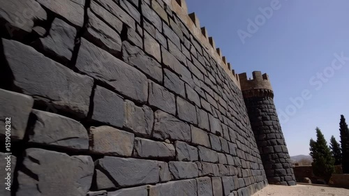 Wallpaper Mural Majestic castle walls rising against clear blue sky Torontodigital.ca
