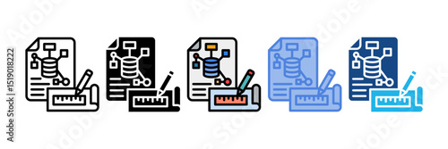 Data Modeling Icon Element For Design