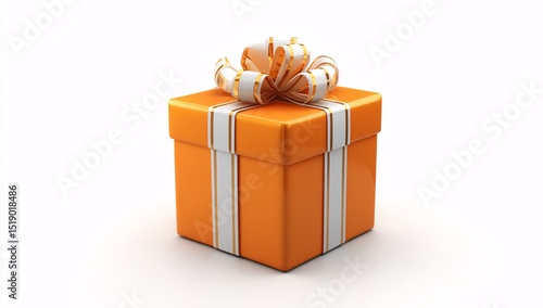 3D rendering of a gift box tied with a ribbon, ideal for presenting a special gift.