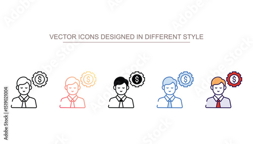 Administrator icon design with white background stock illustration