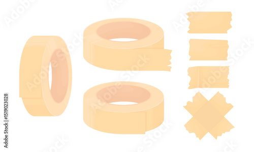 Construction tape. Torn off pieces of adhesive tape.